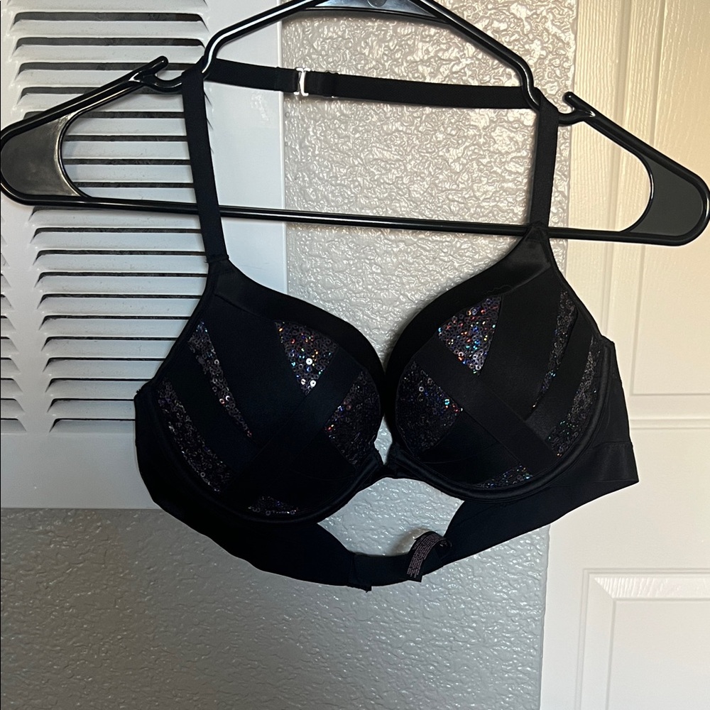 Victoria Secret Black Glitter Women's Bra